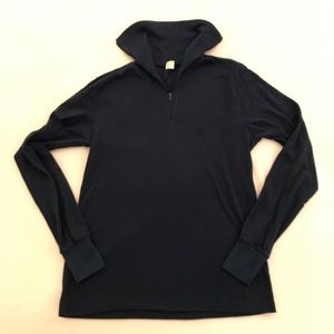 Zip up dark blue turtleneck